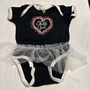 Child of God One piece black with white